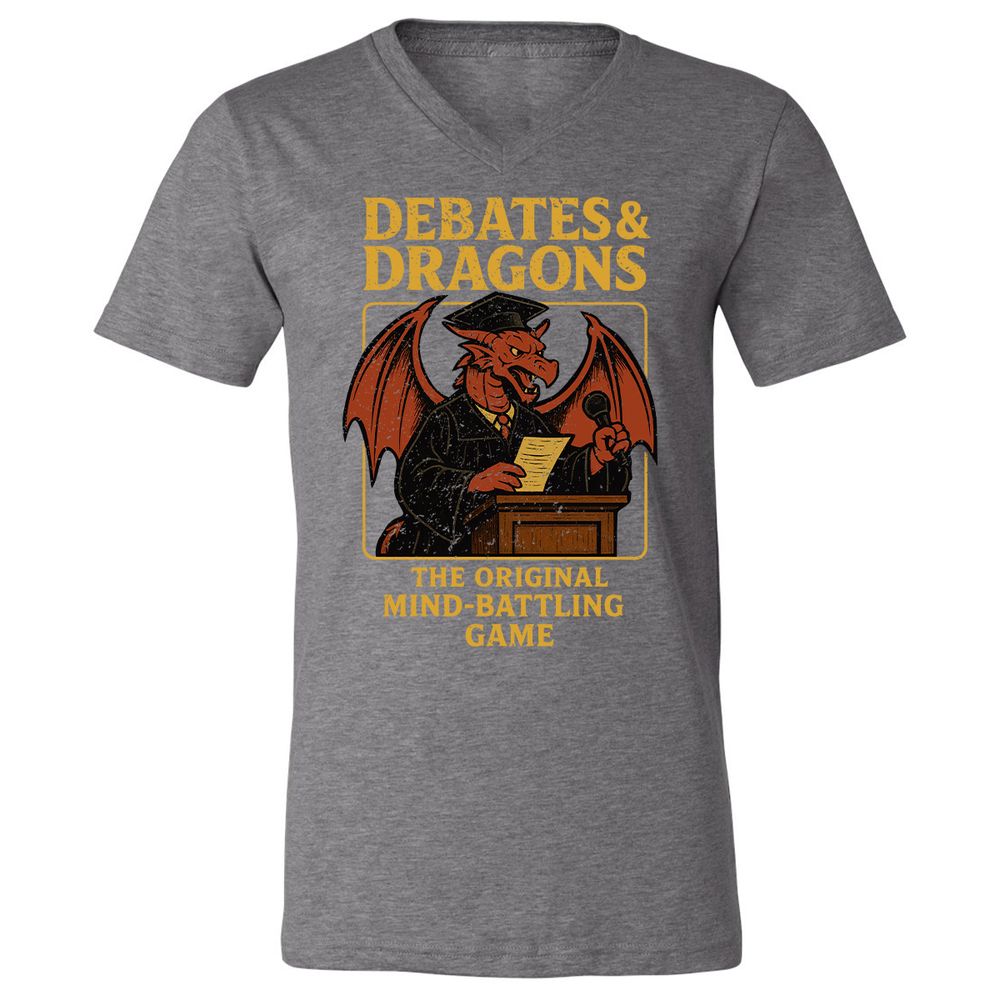 Debates & Dragons Unisex V-Neck T-Shirt - Deep Heather - 13