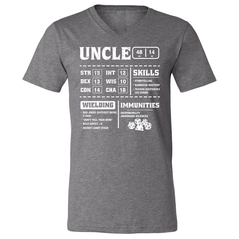 Uncle Stats Unisex V-Neck T-Shirt - Deep Heather - 13