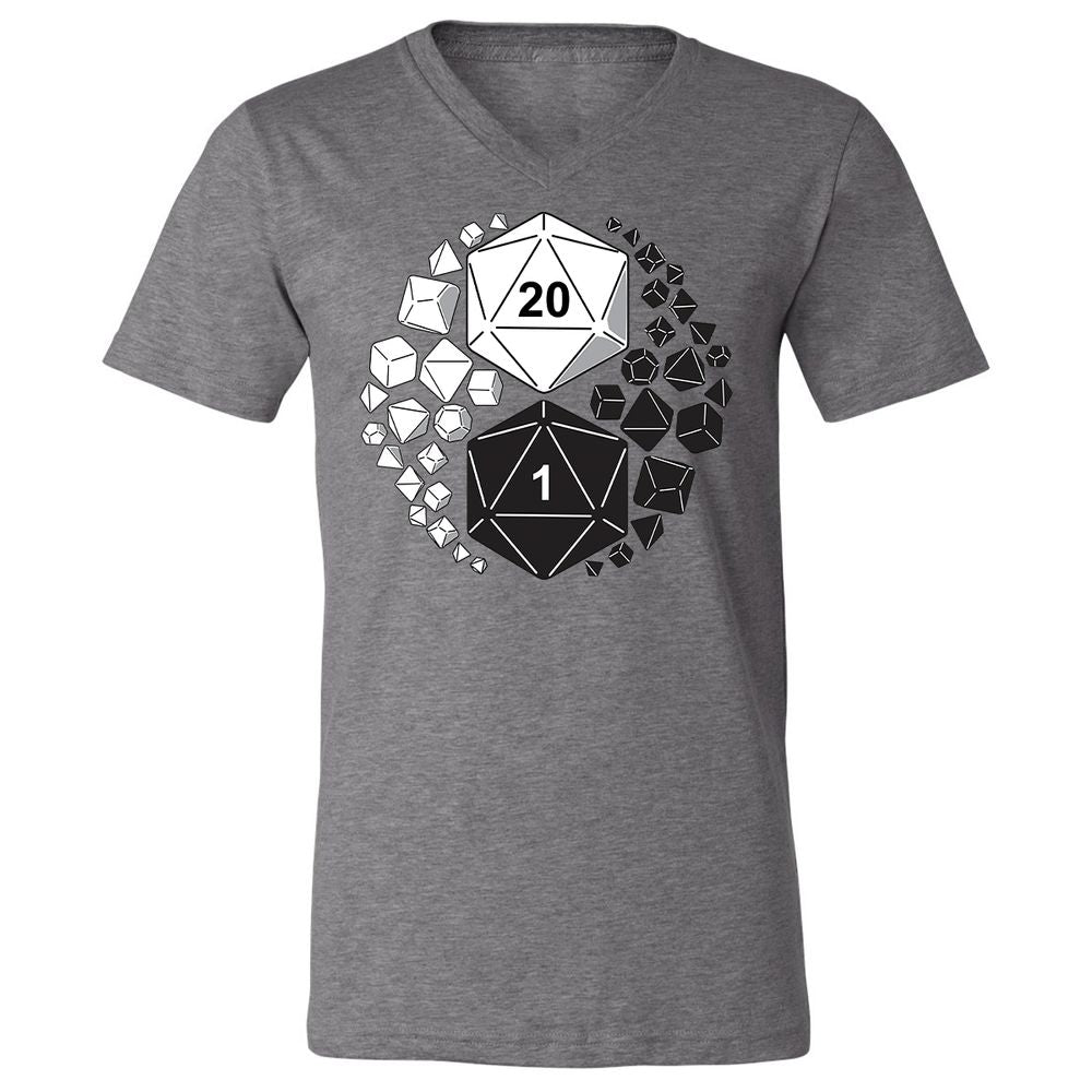 Gaming Yin Yang Unisex V-Neck T-Shirt - Deep Heather - 13