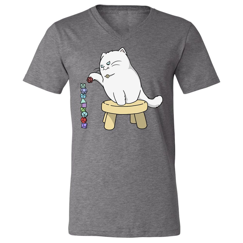 Cat Stacking Dice Unisex V-Neck T-Shirt - Deep Heather - 13