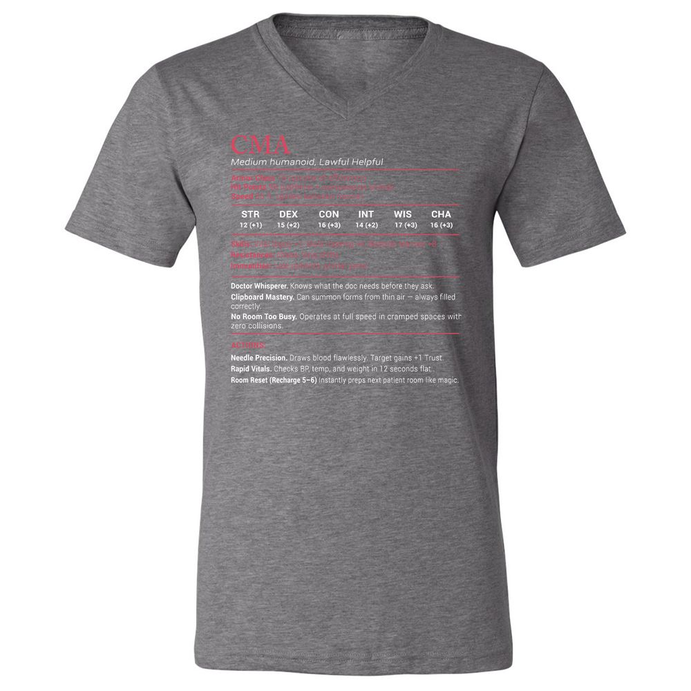 CMA Stats Unisex V-Neck T-Shirt - Deep Heather - 13