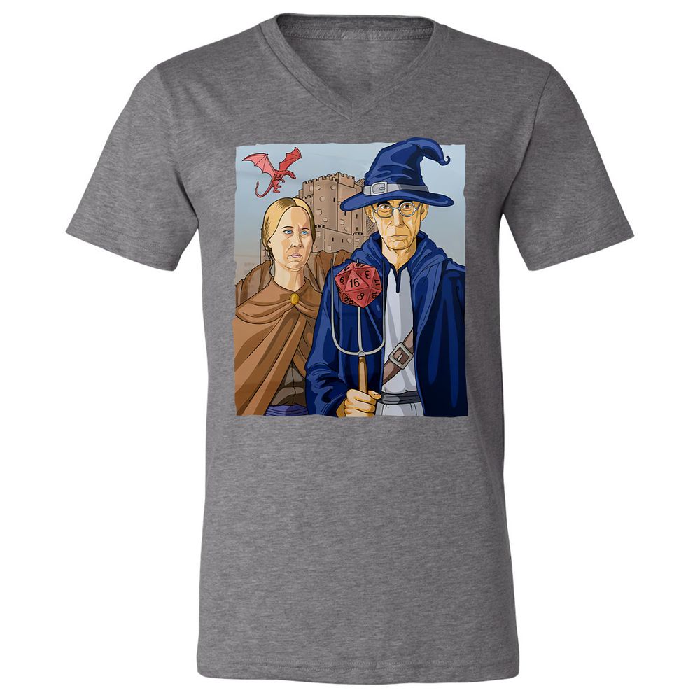 DnD Gothic Unisex V-Neck T-Shirt - Deep Heather - 13