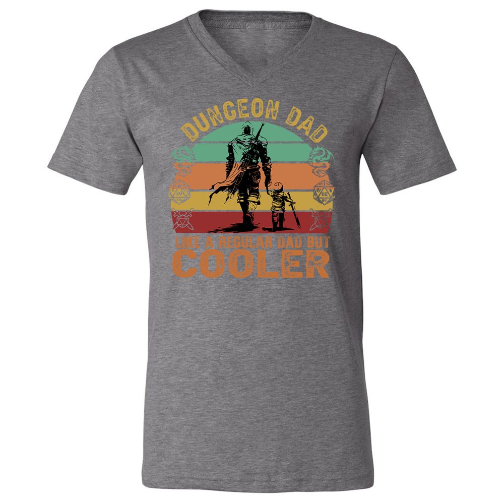 Dungeon Dad Like A Regular Dad Unisex V-Neck T-Shirt - Deep Heather - 13