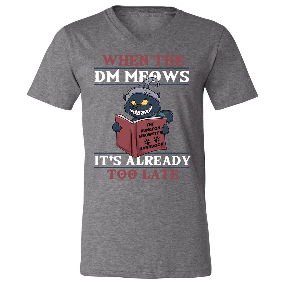 When The DM Meow Unisex V-Neck T-Shirt - Deep Heather - 13
