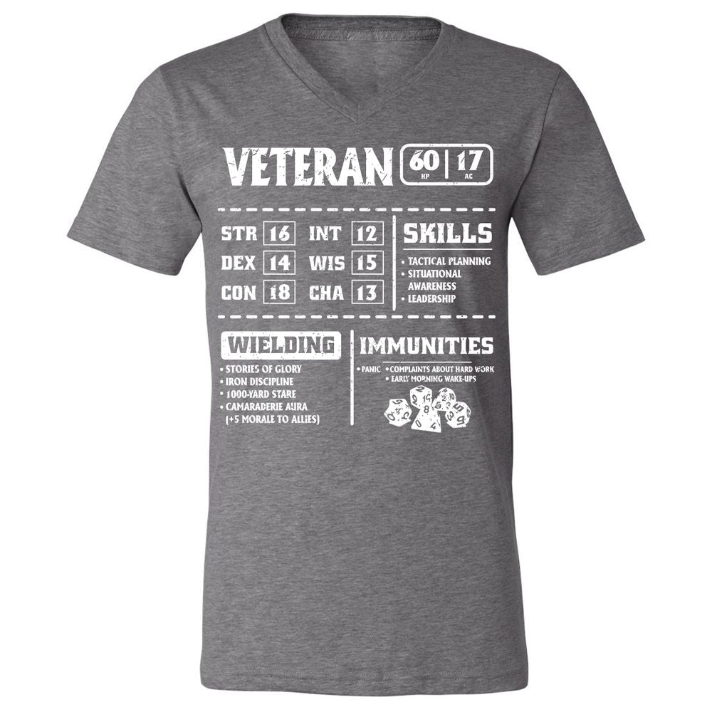 Veteran New Ver. Unisex V-Neck T-Shirt - Deep Heather - 13