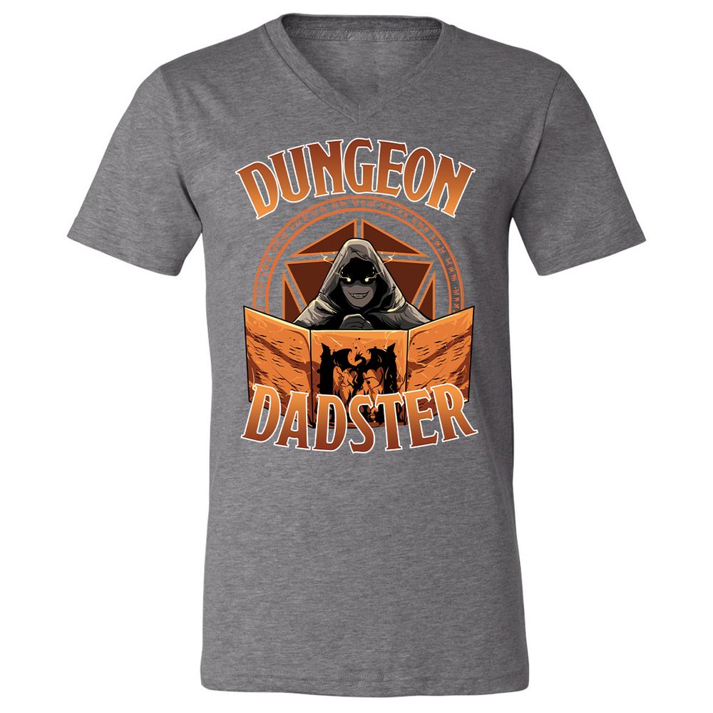 Dungeon Dadster Unisex V-Neck T-Shirt - Deep Heather - 13