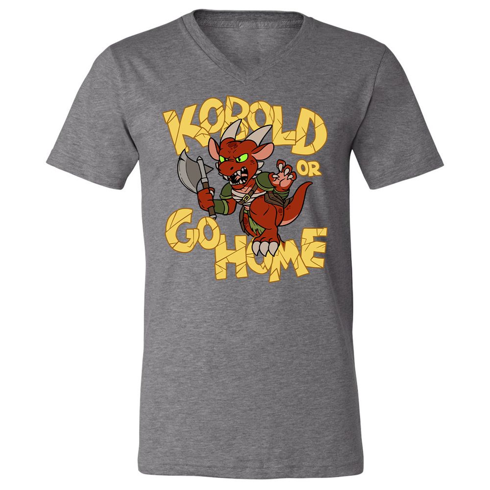 Kobold Or Go Home Unisex V-Neck T-Shirt - Deep Heather - 13