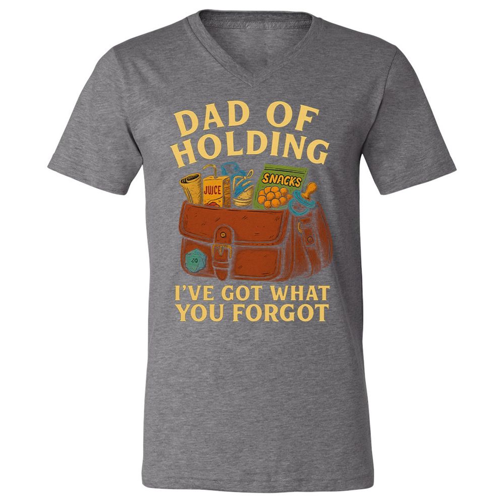 Dad Of Holding Unisex V-Neck T-Shirt - Deep Heather - 13