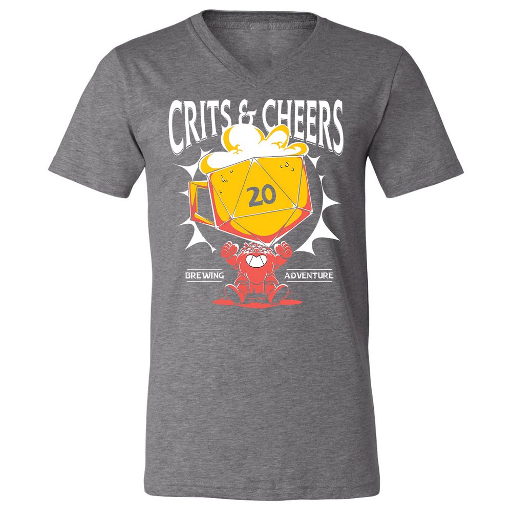 Crits & Cheers Unisex V-Neck T-Shirt - Deep Heather - 13