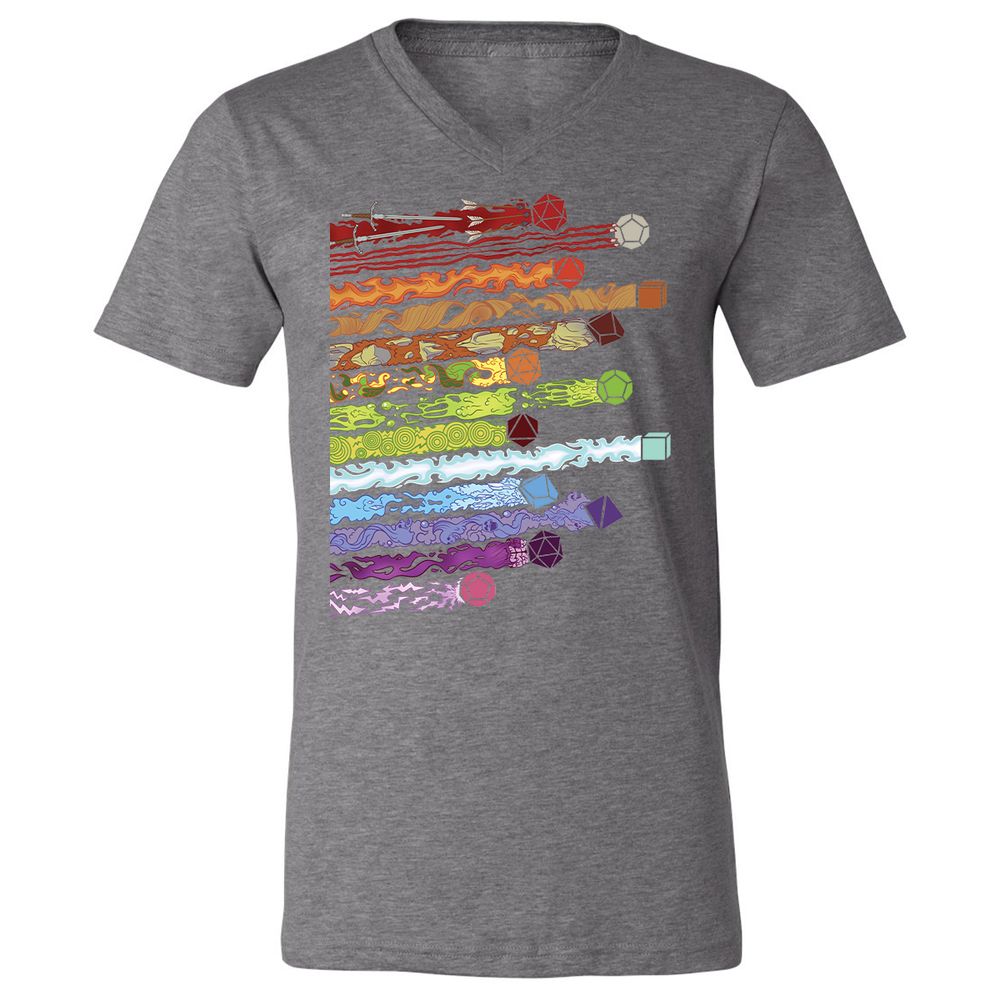 Damage Dices Unisex V-Neck T-Shirt - Deep Heather - 13
