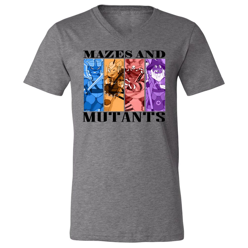 Mazes & Mutants Unisex V-Neck T-Shirt - Deep Heather - 13