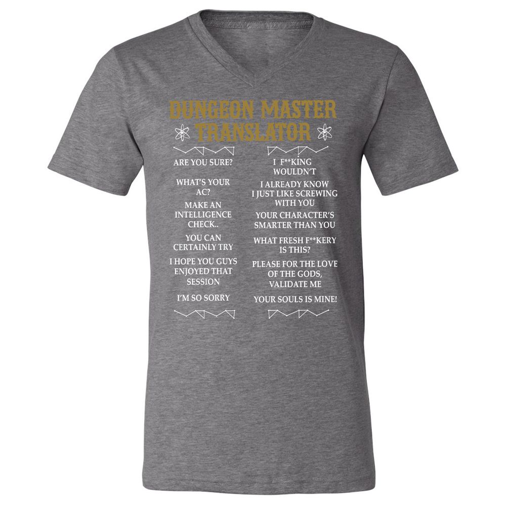 Dungeon Master Translator Unisex V-Neck T-Shirt - Deep Heather - 13