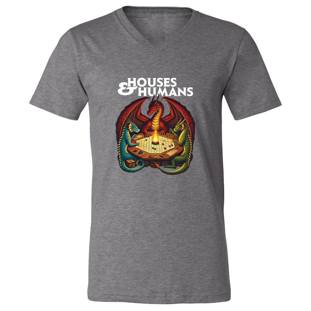 Houses & Humans Unisex V-Neck T-Shirt - Deep Heather - 13