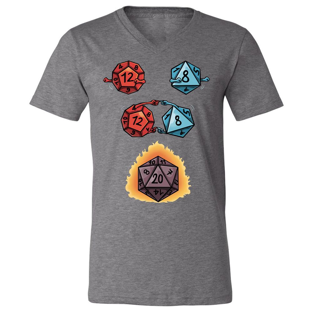 Dice Fusion RPG Unisex V-Neck T-Shirt - Deep Heather - 13