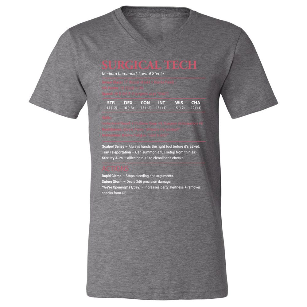 Surgical Tech Unisex V-Neck T-Shirt - Deep Heather - 13