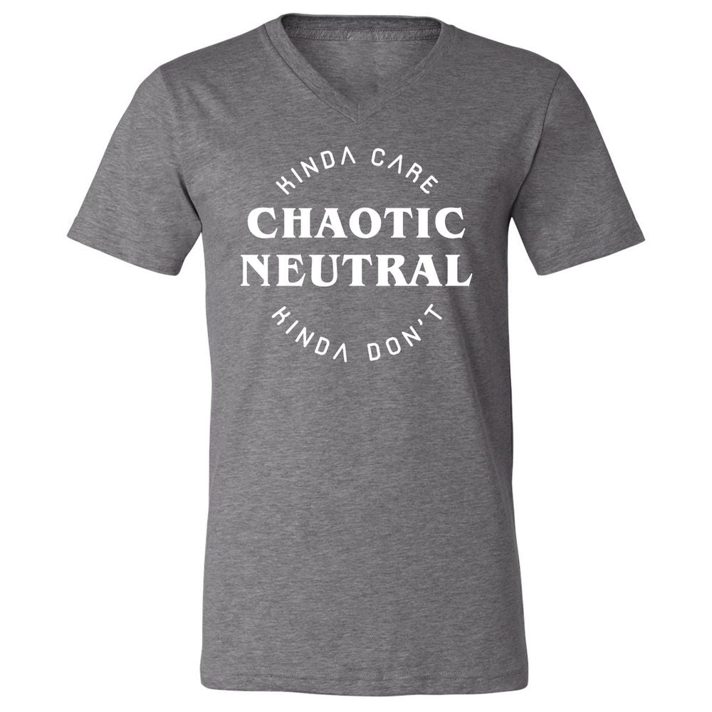 Chaotic Neutral Unisex V-Neck T-Shirt - Deep Heather - 13