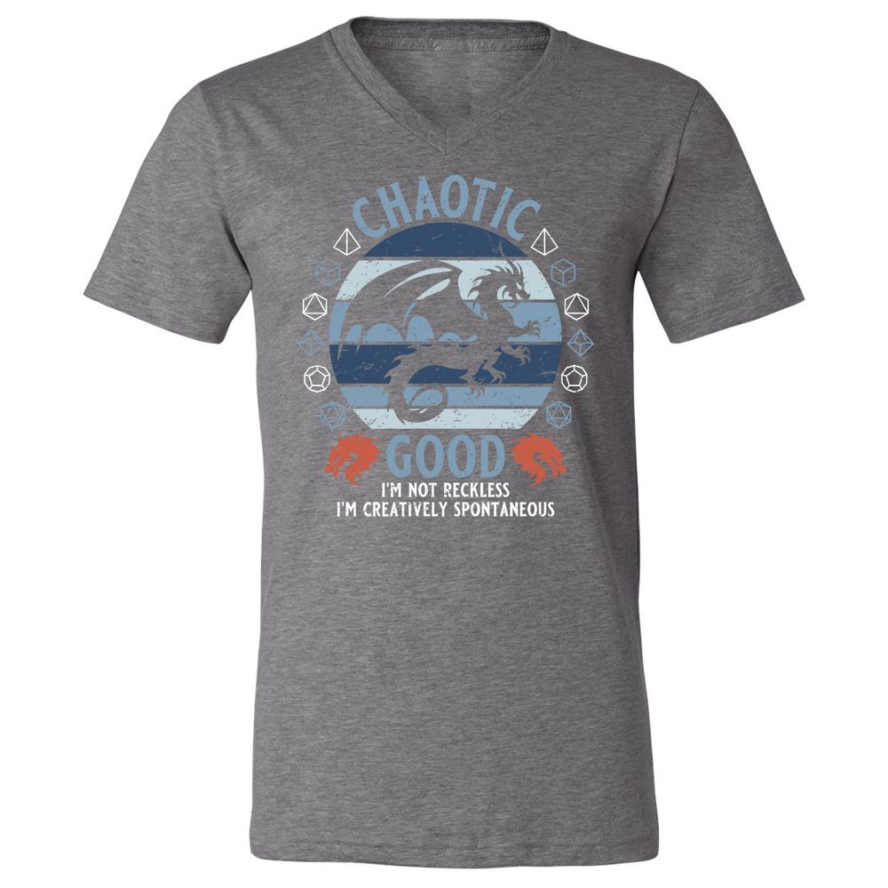 Chaotic Good 2 Unisex V-Neck T-Shirt - Deep Heather - 13