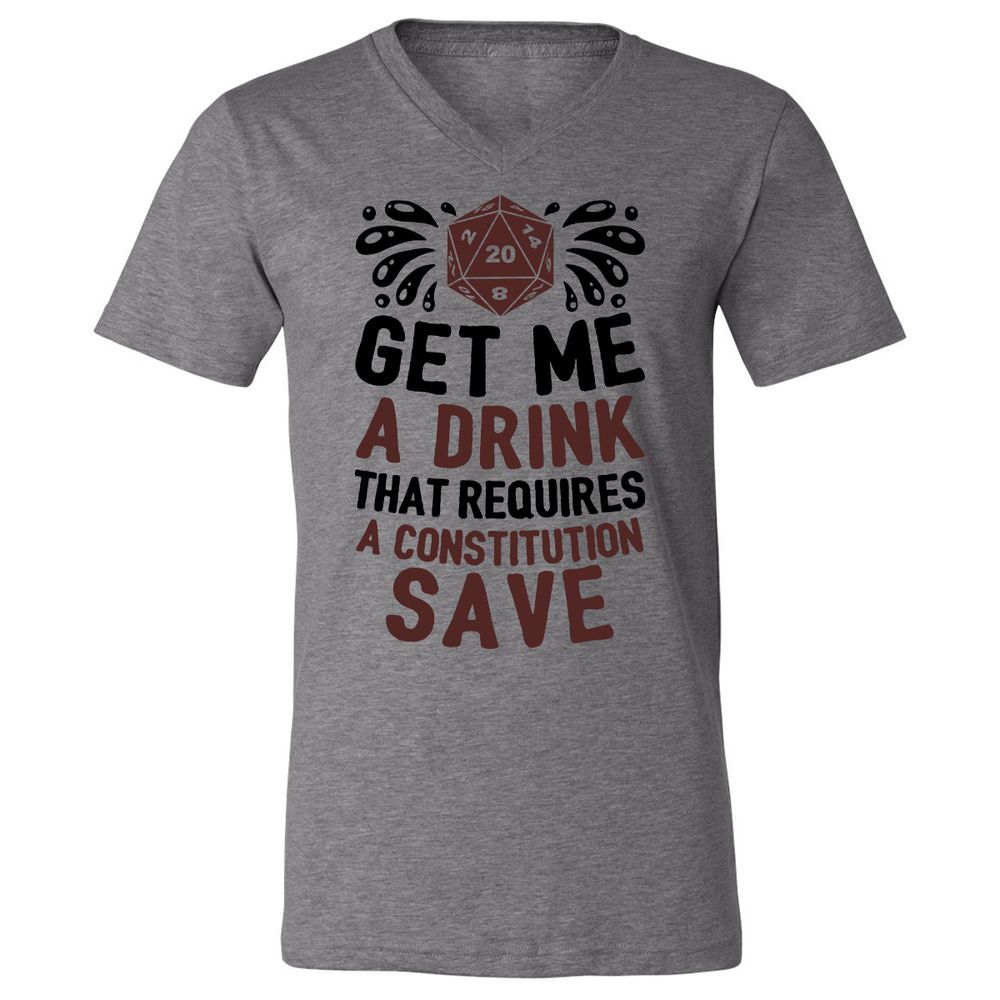 Get Me A Drink Unisex V-Neck T-Shirt - Deep Heather - 13