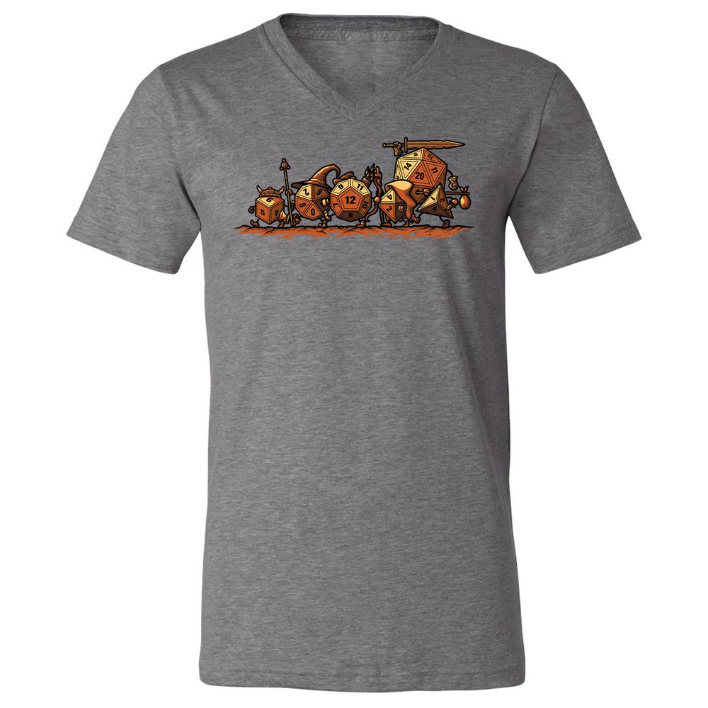 Fellowship Of The Dices Unisex V-Neck T-Shirt - Deep Heather - 13