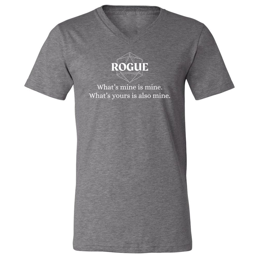Rogue – What’s Mine Is Mine, What’s Yours Is Also Mine Unisex V-Neck T-Shirt - Deep Heather - 13