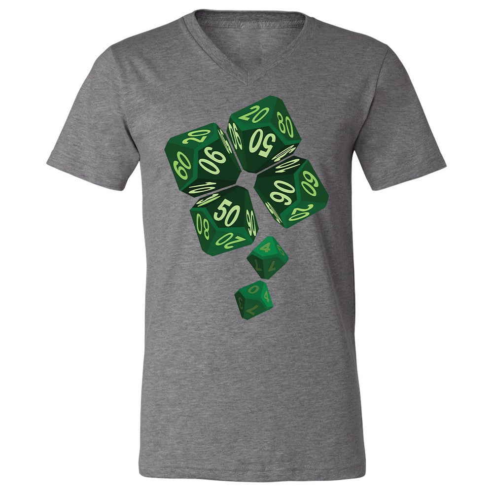 Dice Clover Unisex V-Neck T-Shirt - Deep Heather - 13