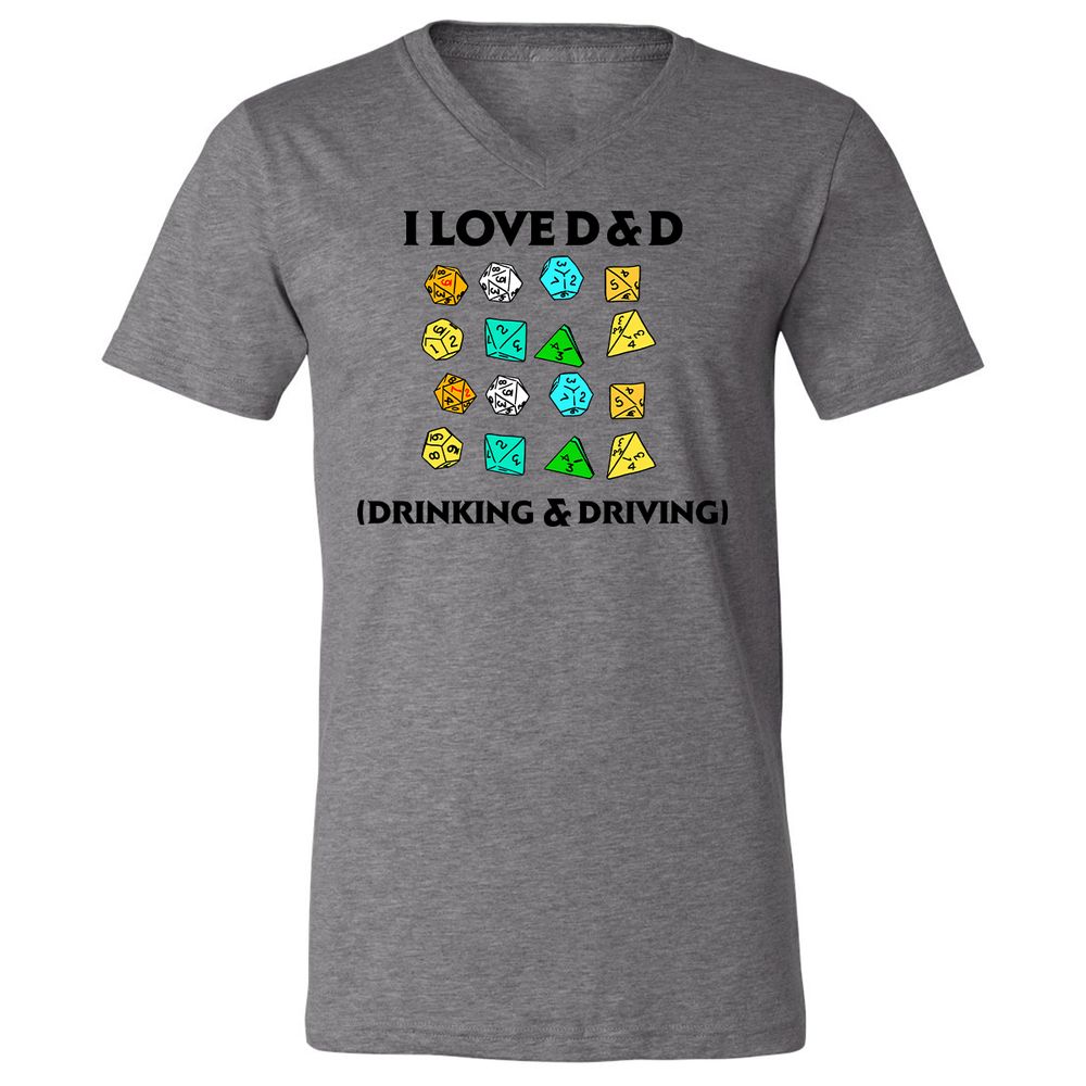 Drinking & Driving Unisex V-Neck T-Shirt - Deep Heather - 13