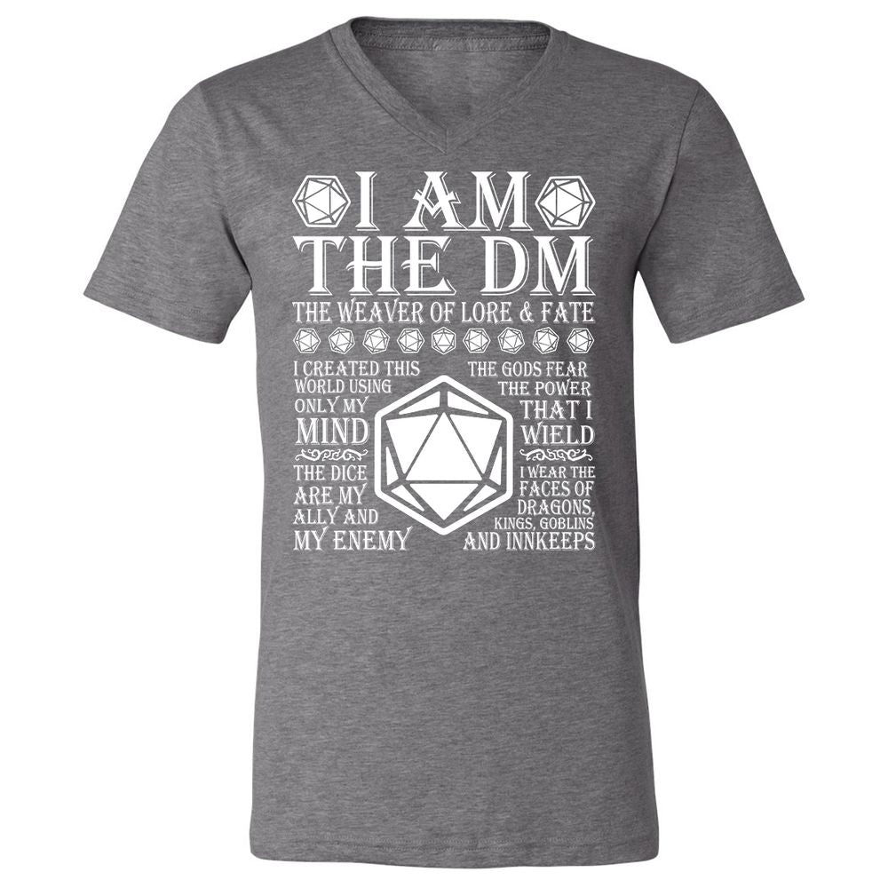 I Am The DM The Weaver Of Lore And Fate Unisex V-Neck T-Shirt - Deep Heather - 13