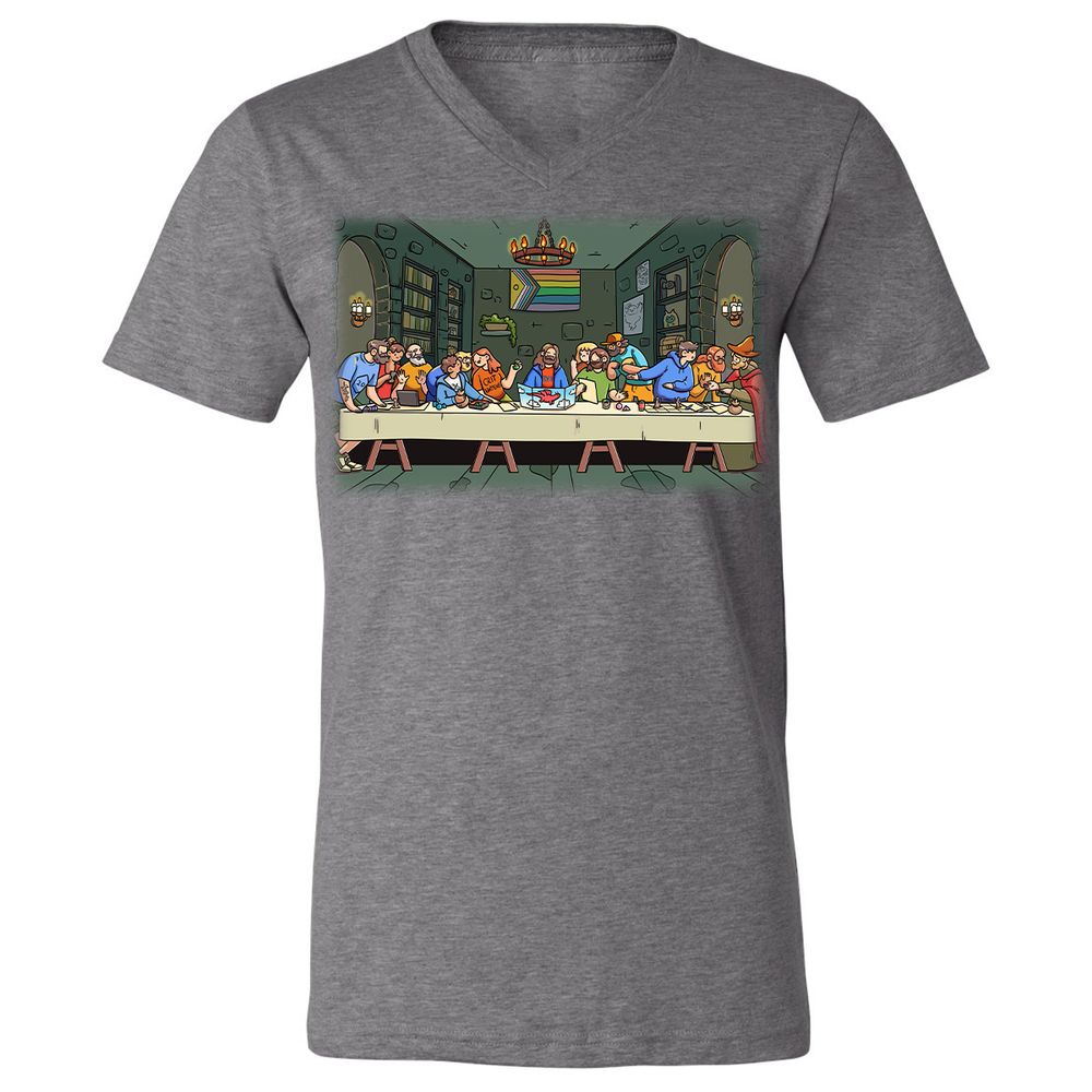 DnD Characters Pride Themed The Last Supper Shirt Unisex V-Neck T-Shirt - Deep Heather - 13