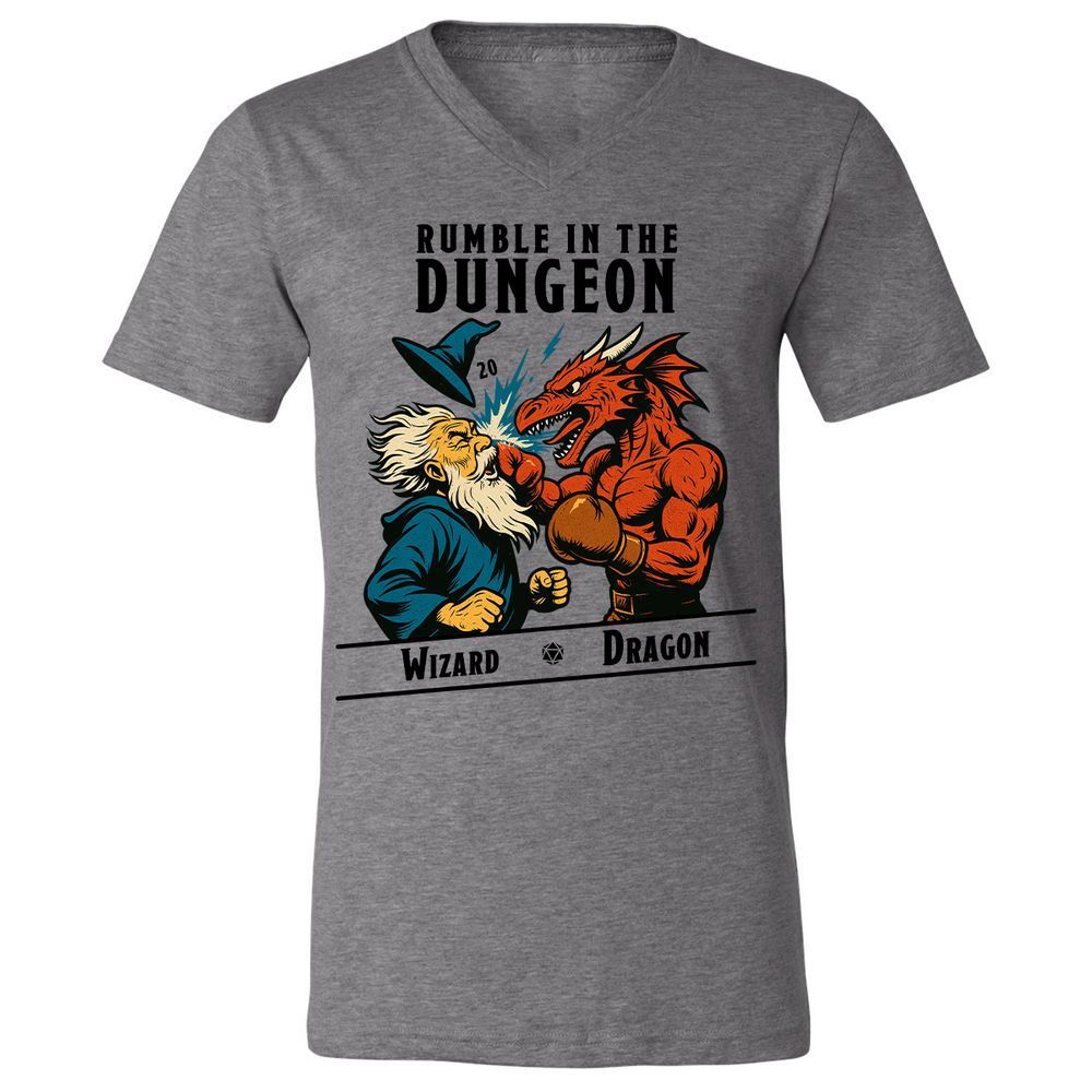 Rumble in the Dungeon Unisex V-Neck T-Shirt - Deep Heather - 13