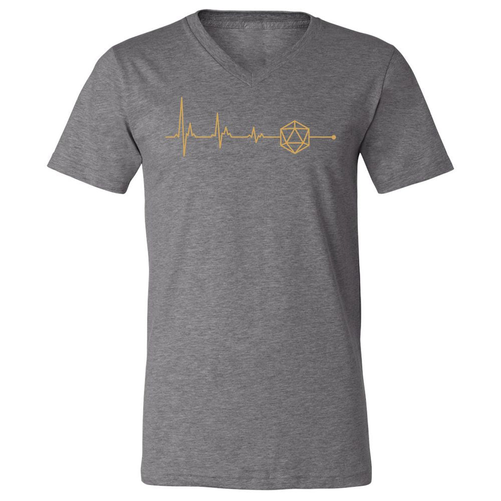 D20 Dice Is My Life Unisex V-Neck T-Shirt - Deep Heather - 13