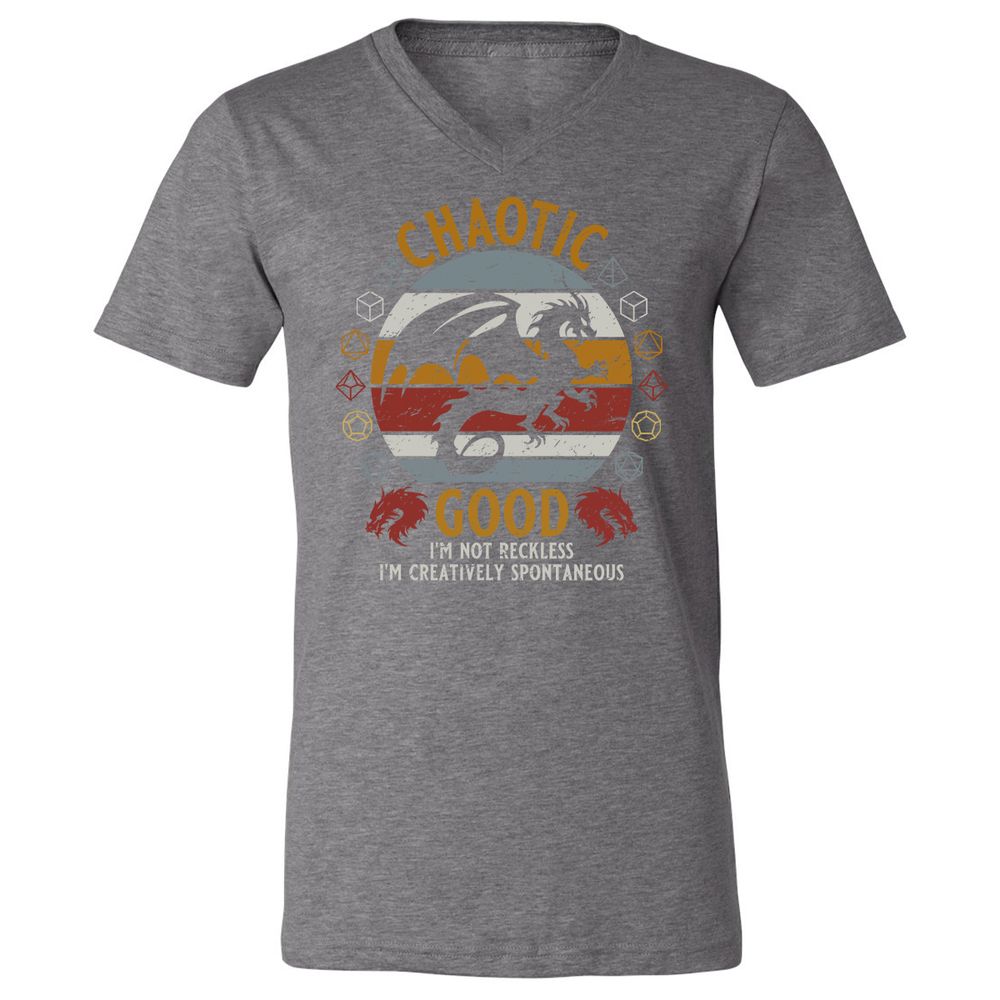 Chaotic Good Unisex V-Neck T-Shirt - Deep Heather - 13