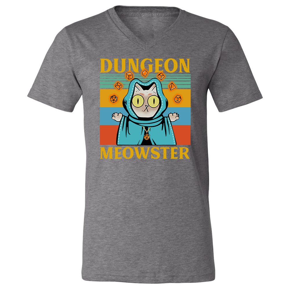 Dungeon Meowster Unisex V-Neck T-Shirt - Deep Heather - 13