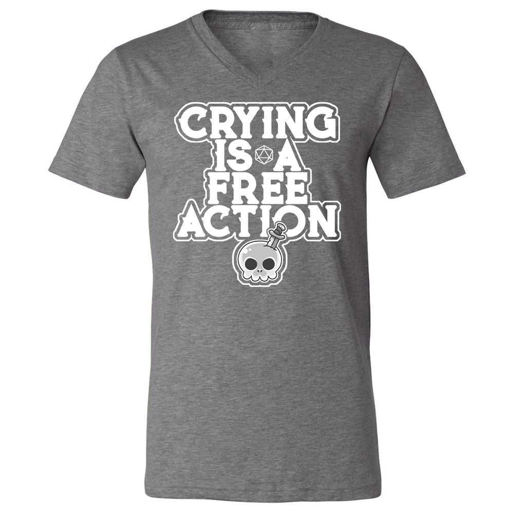 Crying Is A Free Action Unisex V-Neck T-Shirt - Deep Heather - 13