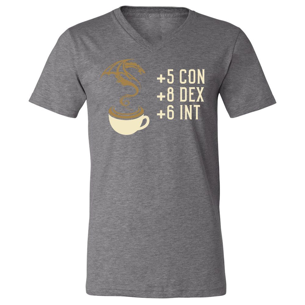 Coffee Dragon Unisex V-Neck T-Shirt - Deep Heather - 13