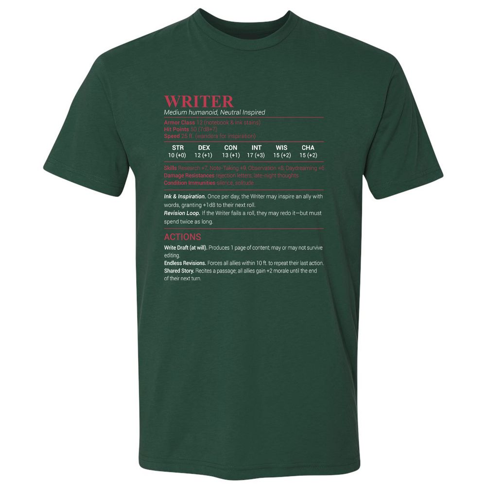 Writer Premium Unisex T-Shirt - Forest Green - 13