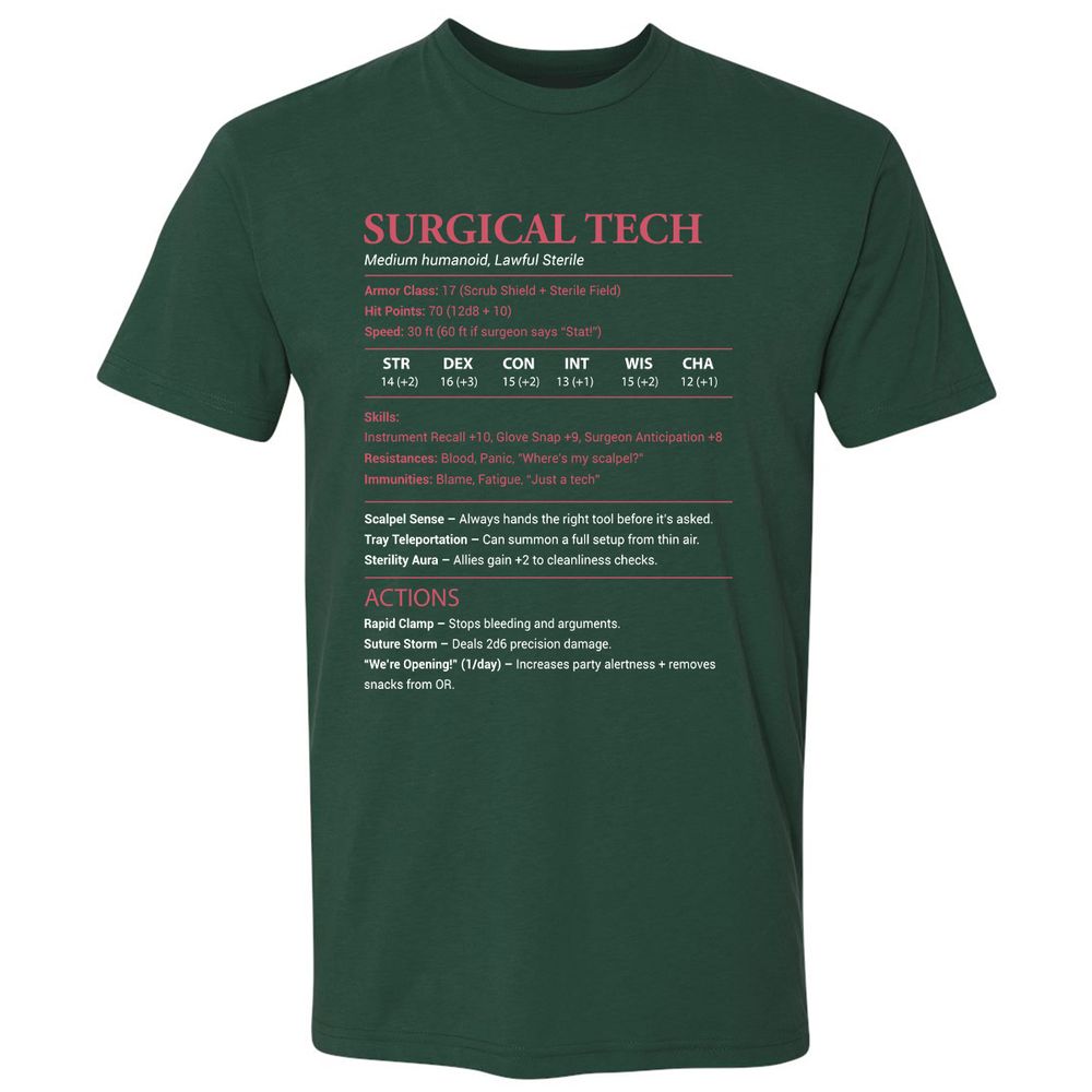 Surgical Tech Premium Unisex T-Shirt - Forest Green - 13