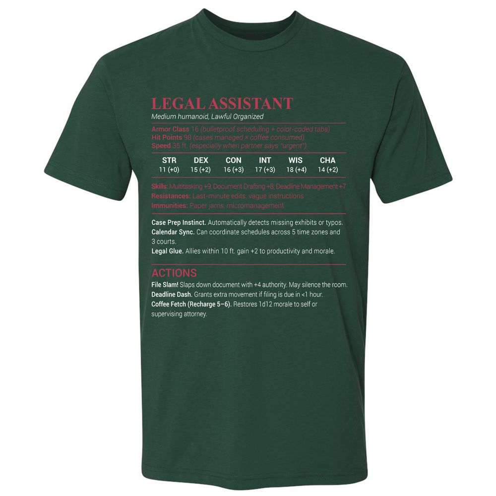 Legal Assistant Premium Unisex T-Shirt - Forest Green - 13