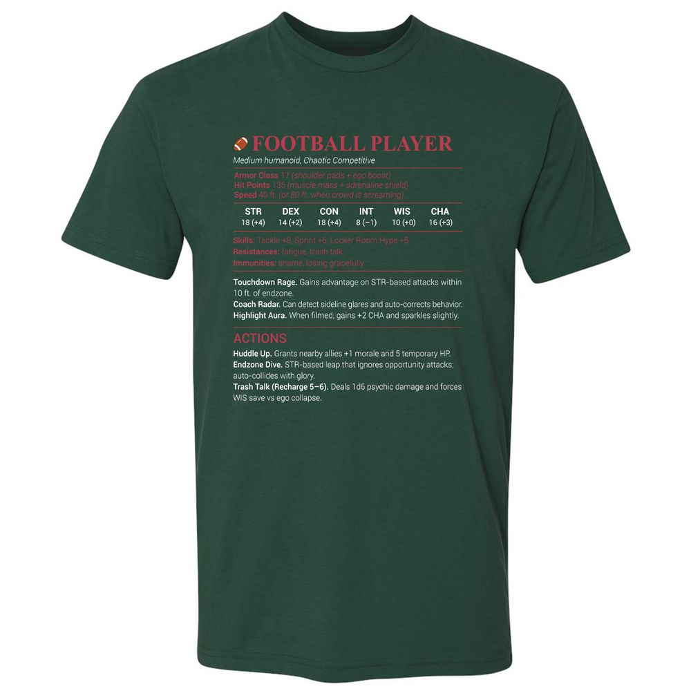Football Player Premium Unisex T-Shirt - Forest Green - 13