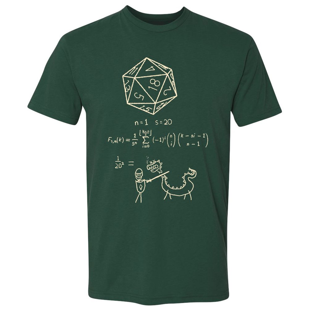 Science Of20 Sided Dice Premium Unisex T-Shirt - Forest Green - 13