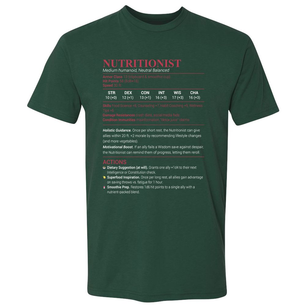 Nutritionist Premium Unisex T-Shirt - Forest Green - 13