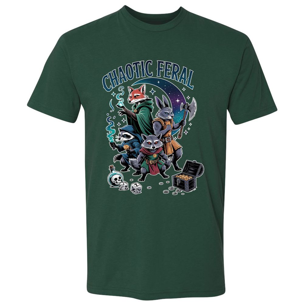 Chaotic Feral Premium Unisex T-Shirt - Forest Green - 13
