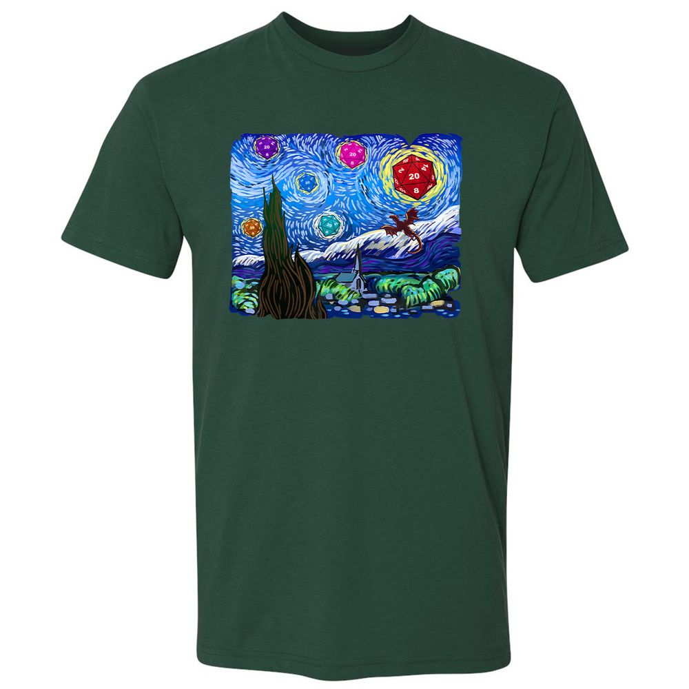 Dragon Starry Night Premium Unisex T-Shirt - Forest Green - 13