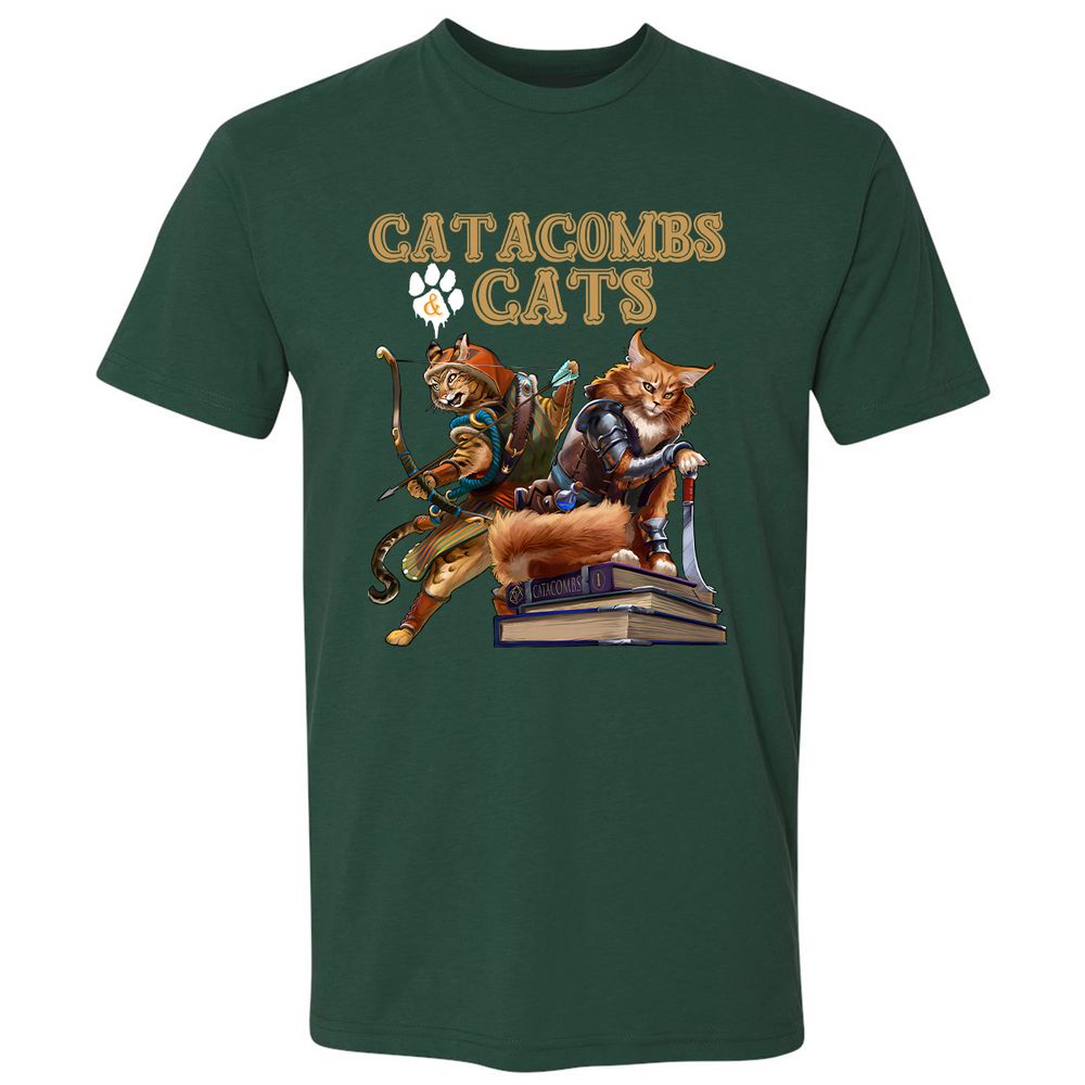 Catacombs & Cats Premium Unisex T-Shirt - Forest Green - 13