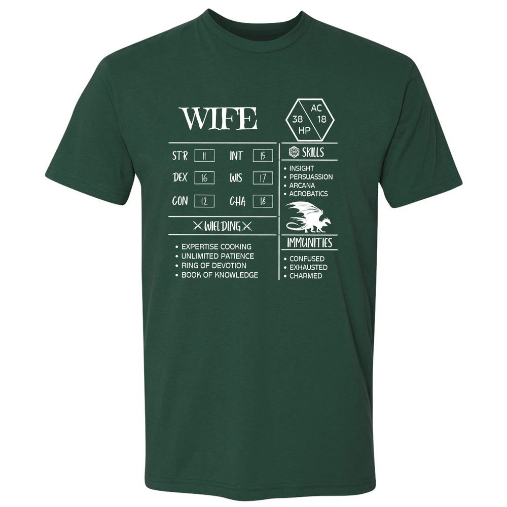 Wife Stats 2 Premium Unisex T-Shirt - Forest Green - 13