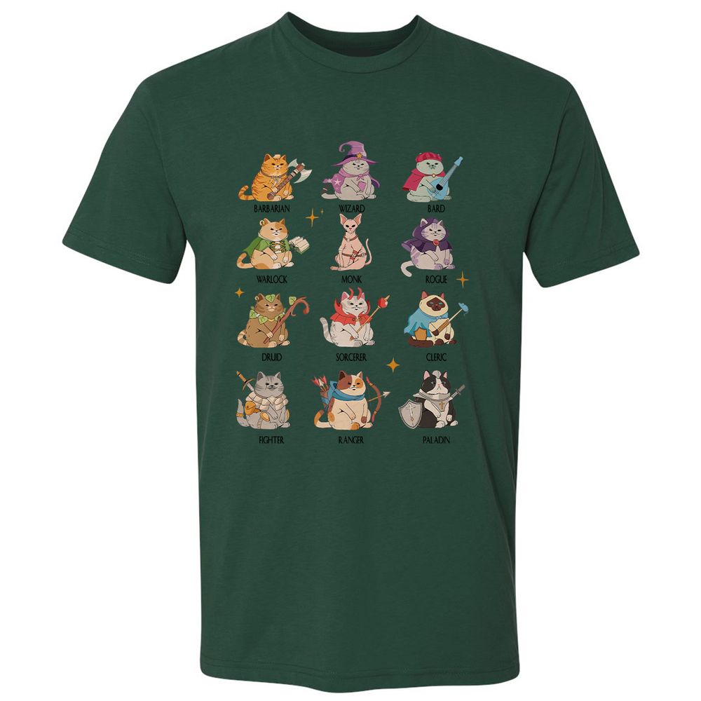 Dungeons And Cats Premium Unisex T-Shirt - Forest Green - 13