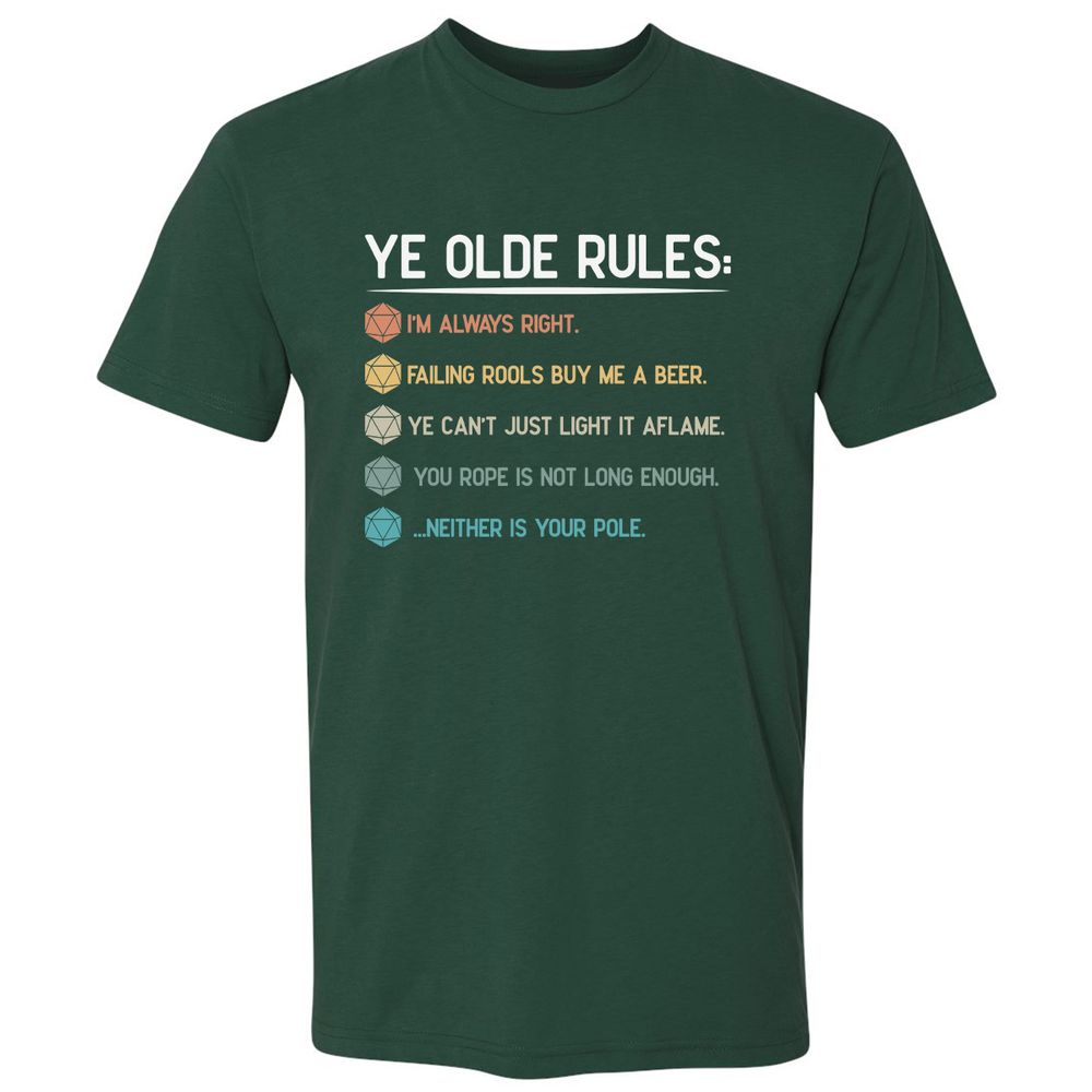 Dungeon Master Rules – Ye Olde RPG Premium Unisex T-Shirt - Forest Green - 13