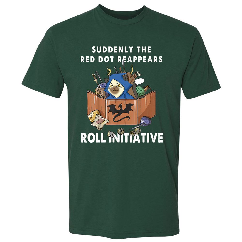 Suddenly The Red Dot Reappears Roll Initiative Premium Unisex T-Shirt - Forest Green - 13