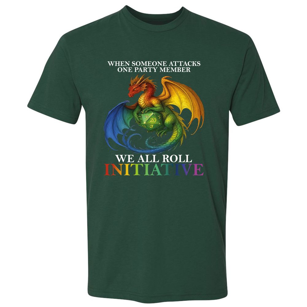 Dragon Roll For Initiative Premium Unisex T-Shirt - Forest Green - 13