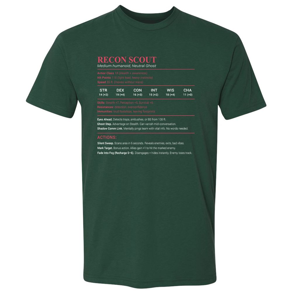 Recon Scout Premium Unisex T-Shirt - Forest Green - 13