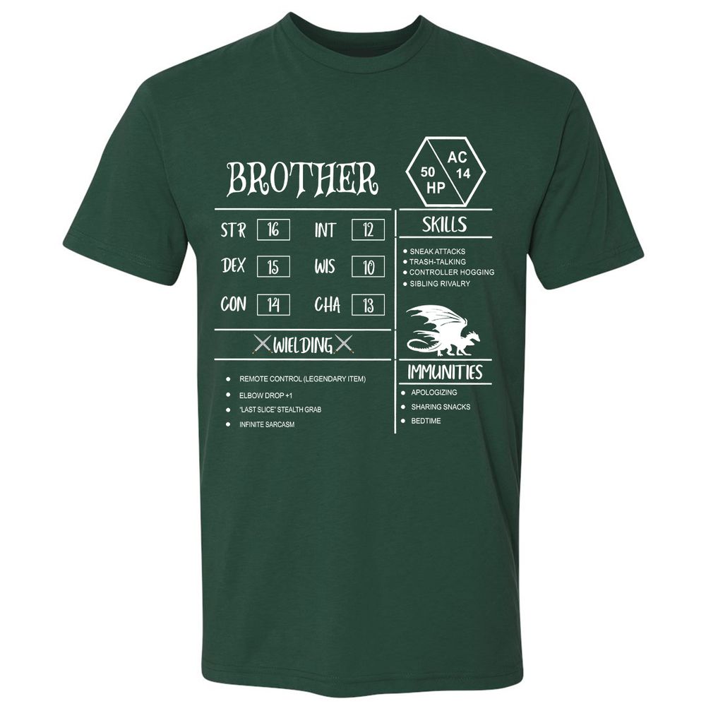 Brother Stats Premium Unisex T-Shirt - Forest Green - 13